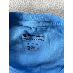 Champion Mens Large T-Shirt Light Blue Embroidered Logo Short Sleeve Tee