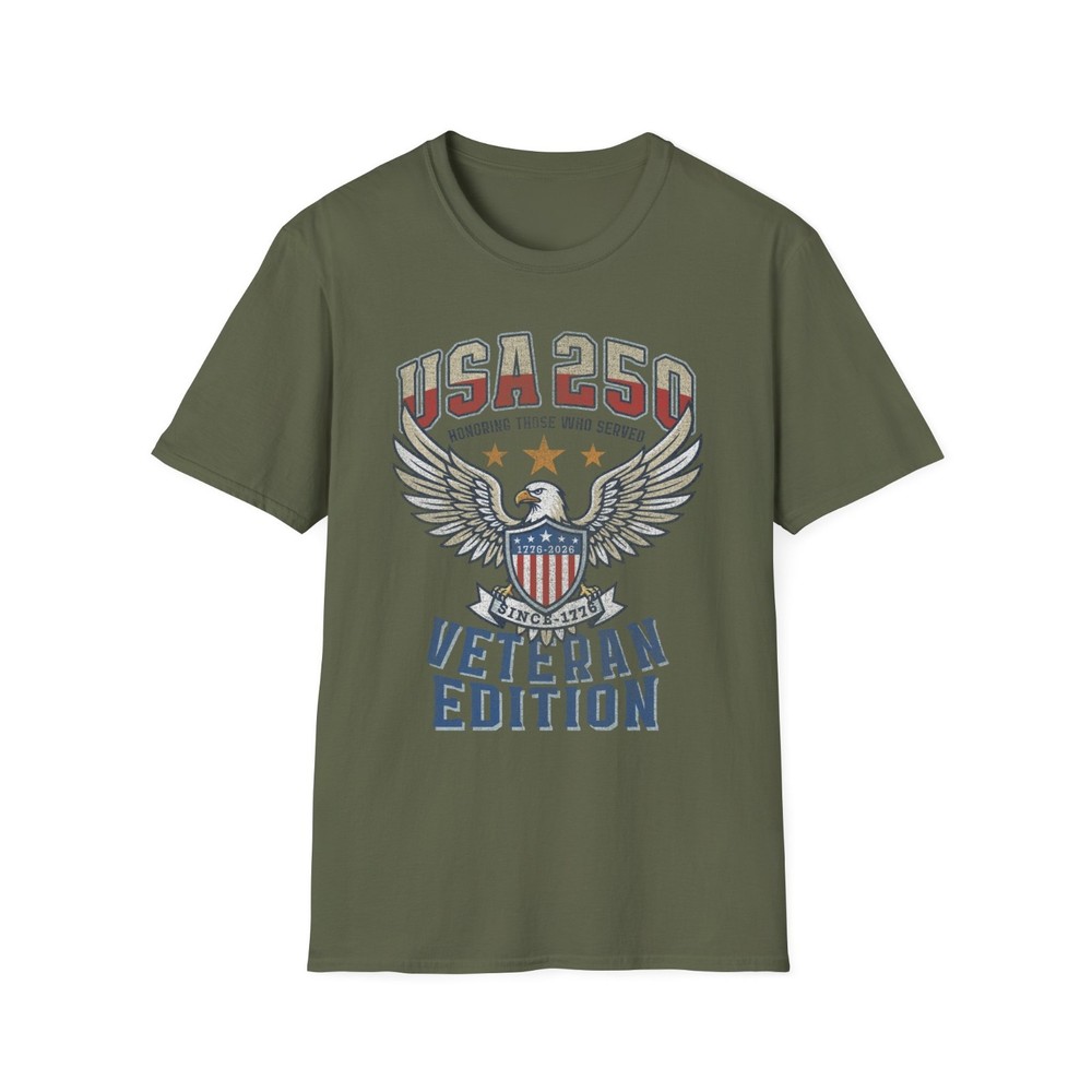 USA 250 Veteran Edition T Shirt 1776-2026 Patriotic Eagle Tee