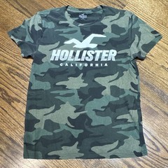 Hollister California Camo Logo T-Shirt Crew Neck Short Sleeve Mens XS Green