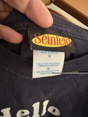 Vintage Seinfeld T Shirt Medium Hello Newman Logo 1990s TV Sitcom Short Sleeve