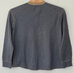 CARBON 2 COLBALT Long Sleeve Kinetic Henley Cotton Shirt Gray Men’s XL