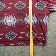 ASOS T-Shirt Men’s L Burgundy Southwestern Geometric Tribal Print Cotton Short