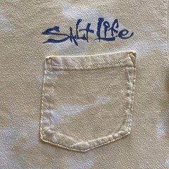 Salt Life T Shirt Mens Medium Yellow Bleach Acid Wash Fishing Sailor’s Delight