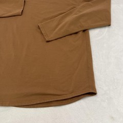 BYLT Shirt Mens 2XL Brown Drop Cut Lux Long Sleeve Stretch Tagless Crewneck Tee