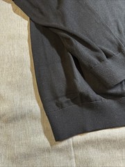 Pure Cotton Knitted Open Collar Long Sleeve Black Small-Brand Tailored Athlete