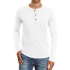 Zonbailon men’s T-shirt solid color crew neck breathable base shirt long sleeve