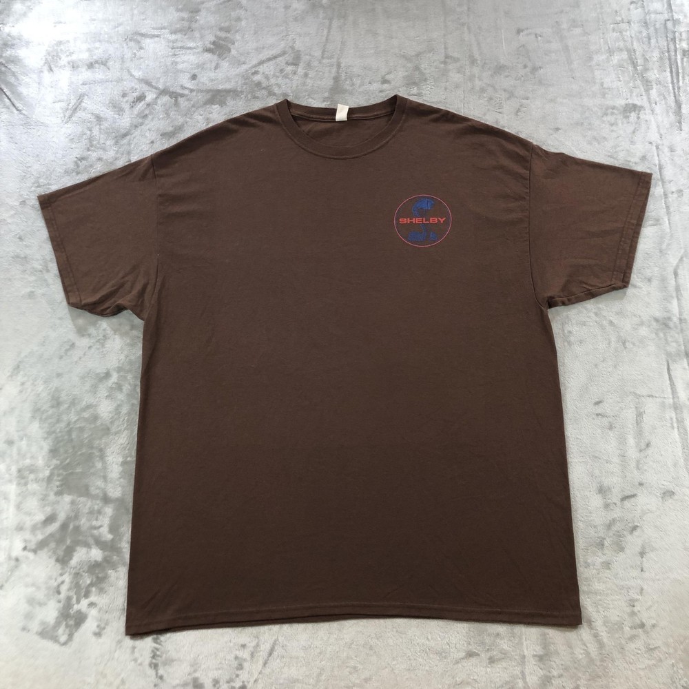 Shelby Shirt Mens Extra Large Brown Cobra Logo Graphic Jerzees Dri-Power Tee