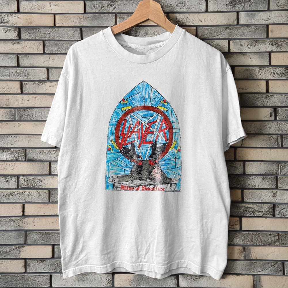 Slayer Altar of Sacrifice White Heavy Cotton T-Shirt