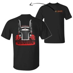 Kenworth T-Shirt, Classic Big Rig Front Grill Semi Truck Graphic with Red Kenwor