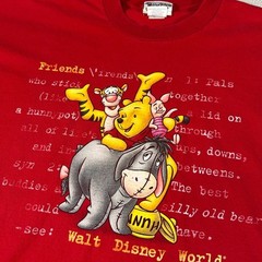Vintage Disney Winnie The Pooh Friends T-Shirt Men’s Size XL Red Made In USA 90s