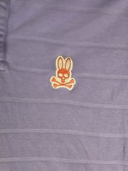 Psycho Bunny Shirt Mens 6 L Original Brand Purple Polo Orange and White Logo