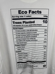 TenTree ORGANIC Cotton Tencel Eco Facts T-shirt Unisex Sustainable Trees Planted