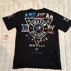 American Fighter Men’s Black T-Shirt, Red White, And Blue Size Large Nwt