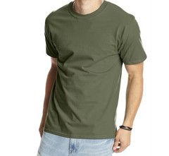 Set Of 2 Hanes Beefy-T Cotton Crew Neck T-Shirt 5180 Maroon & Green Size 2XL NEW