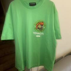 TENACITI STUDIO Green and orange skull T-shirt size 3 XL puff print