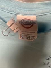 Gulf Shores Alabama “Stay Salty” Light Blue T-shirt Size Medium PREOWNED FLAW