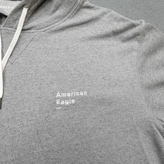 American Eagle Hooded T-Shirt Men’s Size S Gray Short Sleeve Drawstring