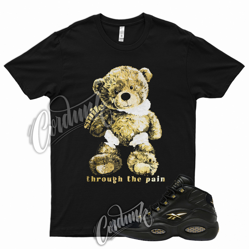 SMILE T Shirt for Question Mid Black Metallic Gold Toe DMP 1 6 7 95 97 3