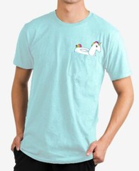 Neff Mens Size Small Unicorn Pocket T-Shirt Short Sleeve Celadon Blue Cotton 326