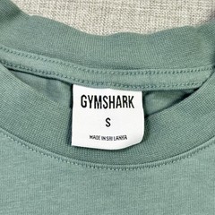 Gymshark T-Shirt Mens Small Green Crew Neck Cotton Logo Short Sleeve Basic