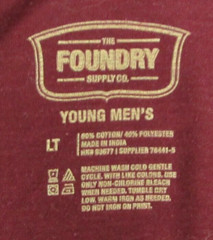 The Foundry Supply Co Raglan T-Shirt Men LT Maroon Blue Baseball Tee Cotton