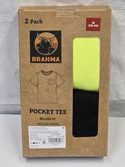 Mens Brahma Relaxed Fit Pocket Tees (2 PACK) Size Med 38-40 BRAND NEW UNOPENED N