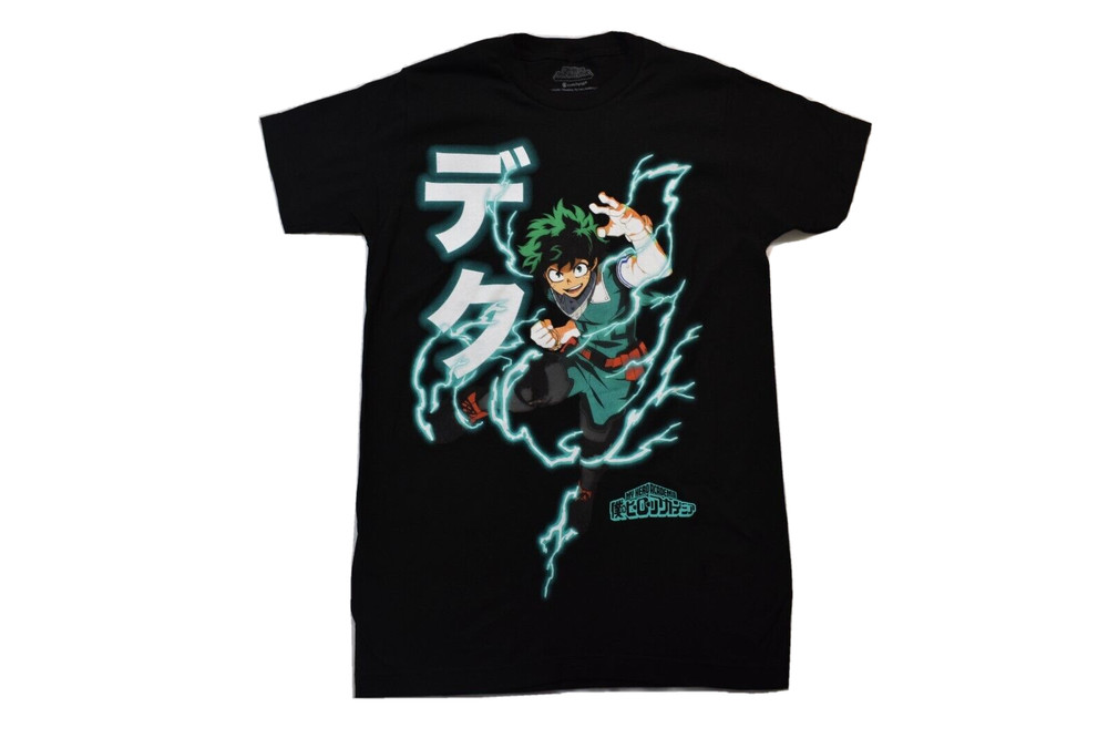 My Hero Academia Mens Deku Izuku Midoriya Shoot Style Lighting Shirt New S