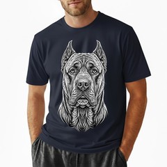 Cane Corso T-Shirt Line Art Dog Portrait Mastiff Lover Graphic Tee Shirt S-5XL