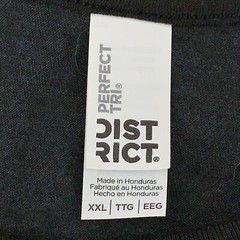 District Perfect Tri Men’s Size XXL Charcoal Black 3/4 Raglan Sleeve T-Shirt New