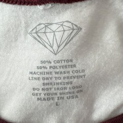 Diamond Supply Co Shirt Men Large White Red Raglan Baseball Quarter Sleeve Tee
