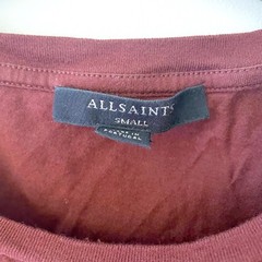 All Saints Oxblood Adjustable T-Shirt, Size Small