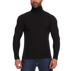 Men’s High-Neck Mock Turtleneck Solid Undershirt Long Sleeve Ultra-Soft Pullover