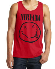 Nirvana Smile Rock Band Black Tank Top Men’s Sizes