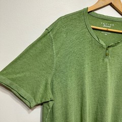 Lucky Brand Venice Burnout Henley Shirt Green Short Sleeve Mens XXL Casual