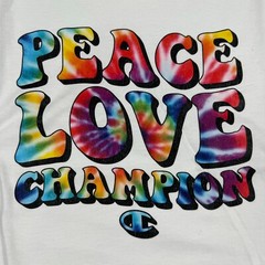 Champion Peace Love Graphic Logo Heritage T-Shirt White C21012-001 Men’s NWT
