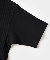 1950s Ribbed Cotton-Spandex Blend T-Shirt – Black Non Stock Mfg. Co. XL