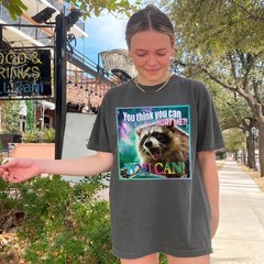 Funny Y2K Raccoon Distresed T-shirt, You Think You Can Hurt Me Unisex Tee