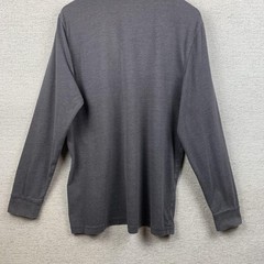Croft & Barrow Henley Shirt Men Large Gray Long Sleeve Easy Care Soft Casual Son
