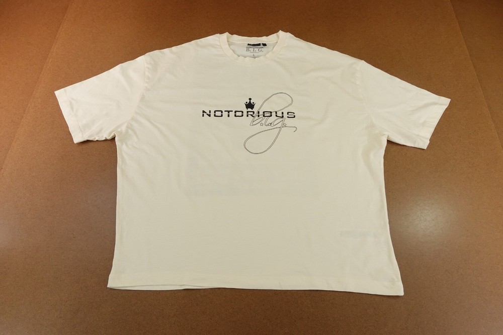 ASOS DESIGN Unisex Size Large Off White Oversized Biggie Smalls Graphic T-shirt