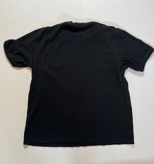 Vintage Perry Ellis Men’s Large Black Ribbed Knit Short Sleeve Shirt
