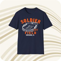 Throwbackmax Soldier Field 1971 Classic Cut Football T-Shirt – Chicago Bears