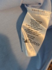 Columbia Men’s Size Large Baby Blue Short Sleeve Polo Shirt – White Stitched
