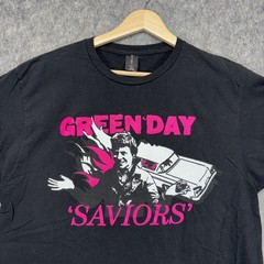 Green Day Concert The Saviors Tour Shirt Short Sleeve Men’s Large Black Pink