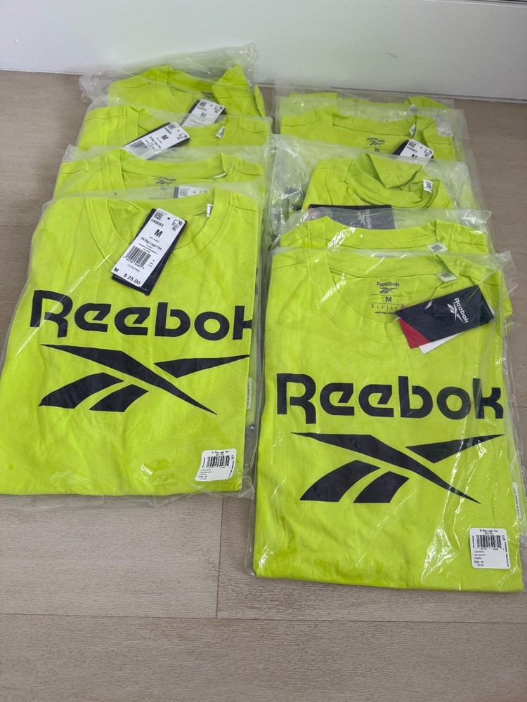 REEBOK Identity Big Logo T-Shirt sz M MEDIUM Acid Yellow i[