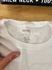 L / LARGE – WHITE – 6 PACK – Kirkland Signature Men’s Cotton Crew Neck T-Shirts