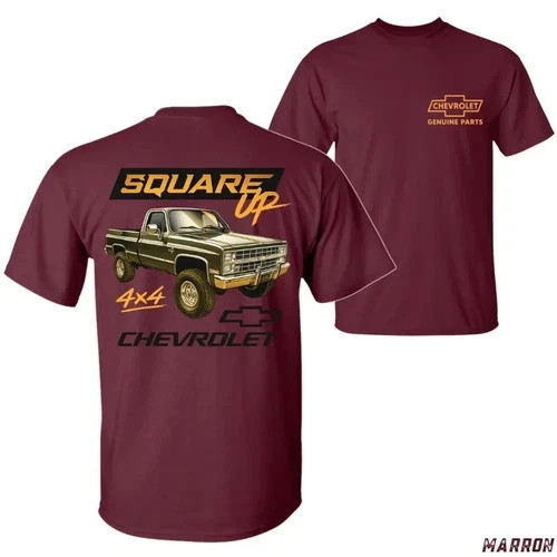 Chevy Square Body 4×4 T-Shirt, Chevrolet Square Up Pickup Graphic Tee