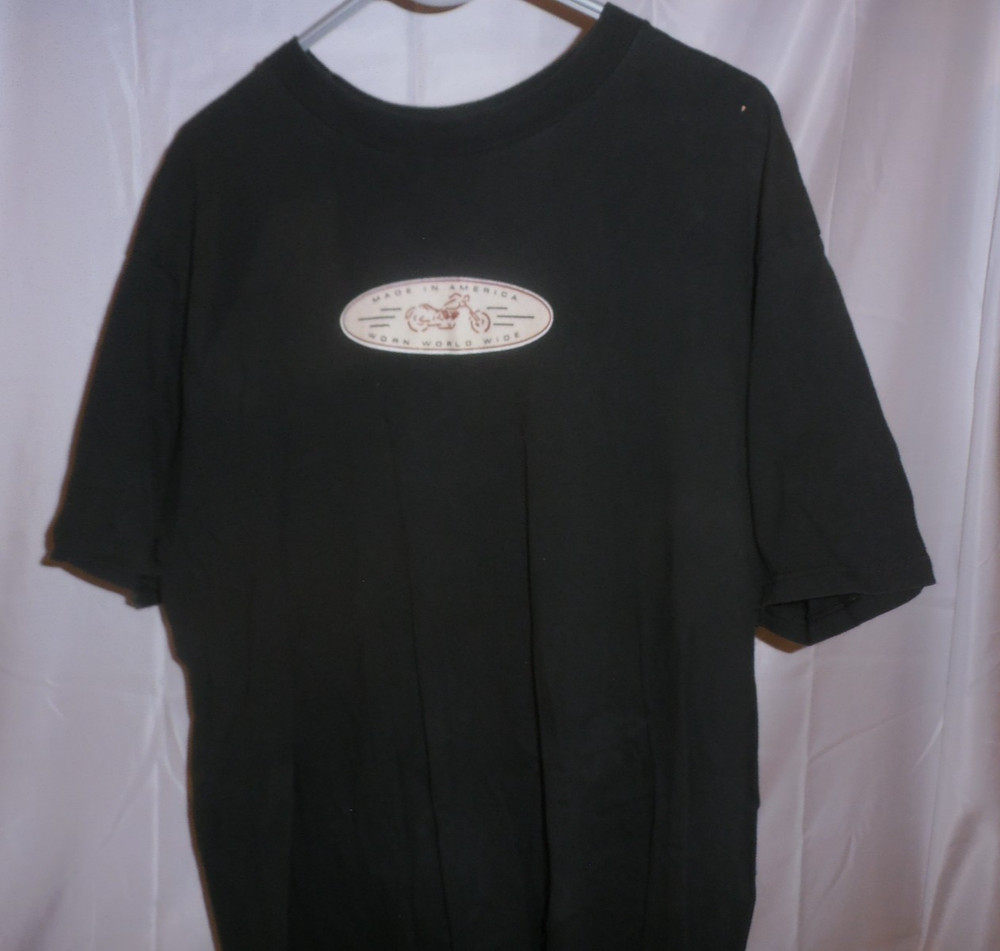 Vintage Biker Trash Made In America Worn World Wide Black T-Shirt XL