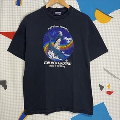 Vintage 80s Rainbow Whale Nature Tshirt Eagle XL Paul Winter Common Ground Retro
