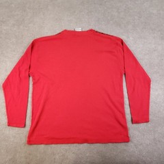 Avirex Shirt Mens 2XL Red Thermal Waffle Knit Long Sleeve Graphic Skull