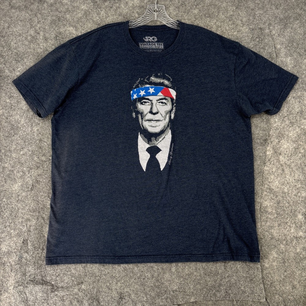 Rowdy Gentleman Reagan Shirt Men’s Extra Extra Large Ronnie Ronald Bandana Flag